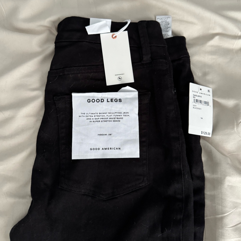 Good American Black Cropped Skinny Jeans
